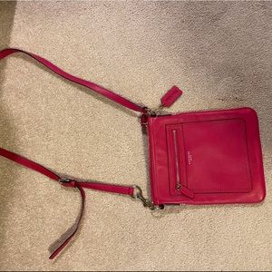 Hot Pink Coach Leather Crossbody - image 1